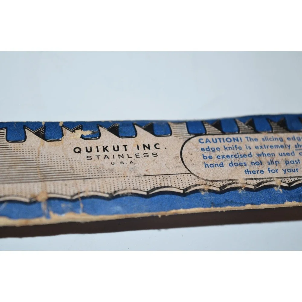 Vtg Quikut Double Sided Knife Stainless Serrated Meat Carver Slicer server USA